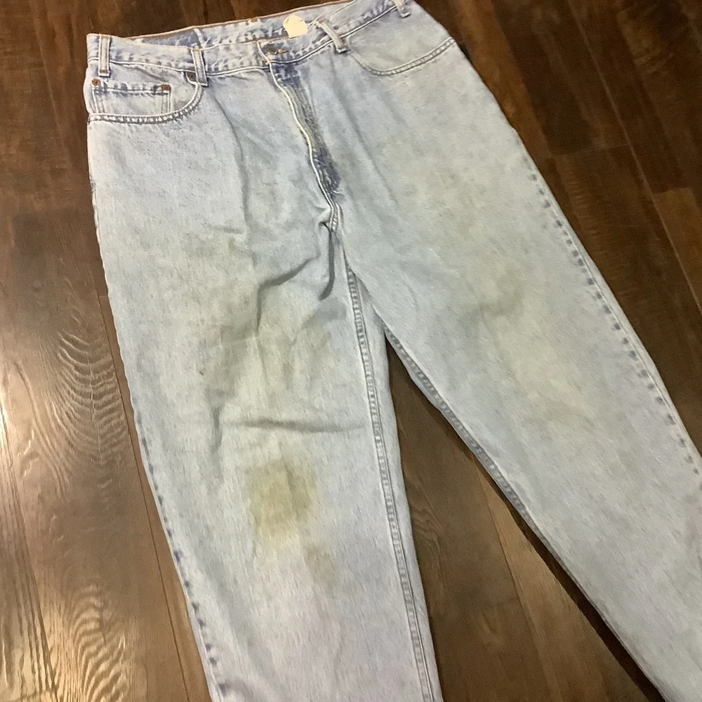 Levis 560 Loose Fit Tapered Leg Jeans Mens 38x34 Light Wash Vintage 90s Denim